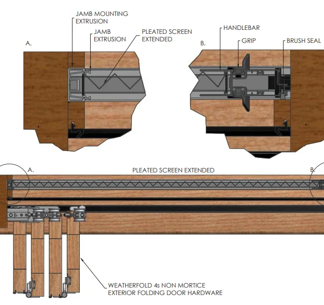 bug screen for large sliding door system