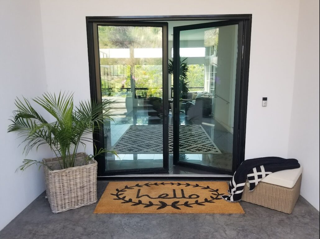 patio-swing-doors-black-aluminum-custom