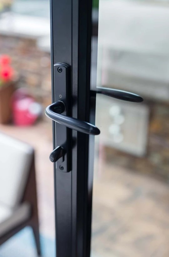 black hardware door handle