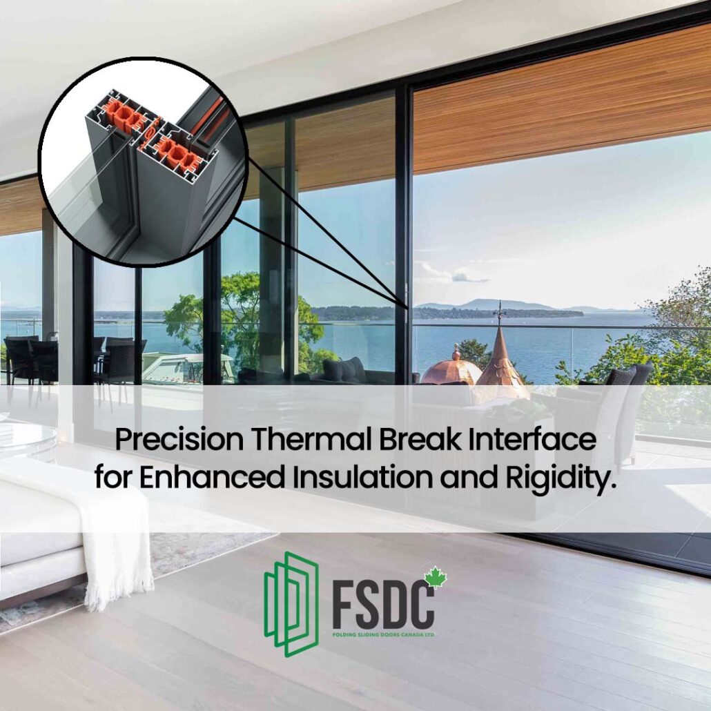 enhanced insualtion and rigidity thermal break interface multi slide doors