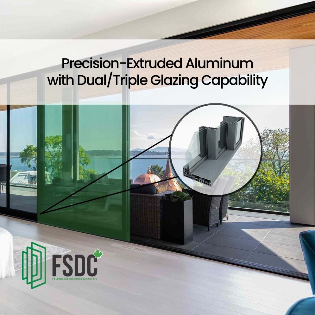 multi slide door frame glass profile dual triple glazing